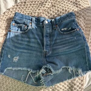 Levi Medium Wash Blue Jean Shorts